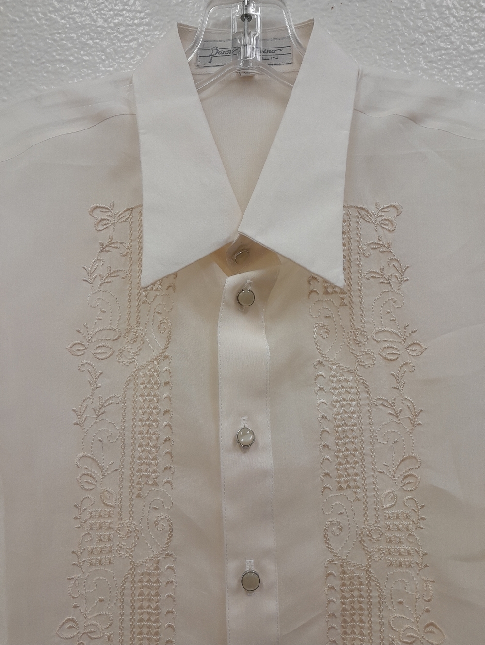 NWT Barong Filipino EN Men's Embroidered Formal Dress Shirt Size XL